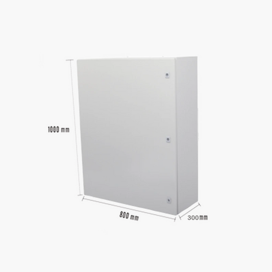 Gabinete de Acero IP66 Uso en Intemperie (800 x 1000 x 300 mm) con Placa Trasera Interior Metálica y Compuerta Inferior Atornillable (Incluye Chapas y Llaves T).