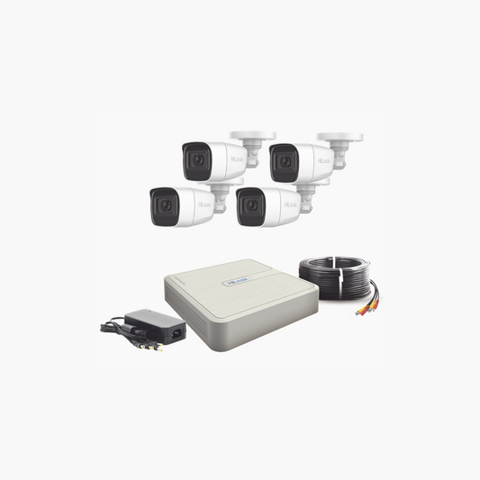 Kit TurboHD 1080p Coaxial Audio 4 Cámaras DVR 4 Canales