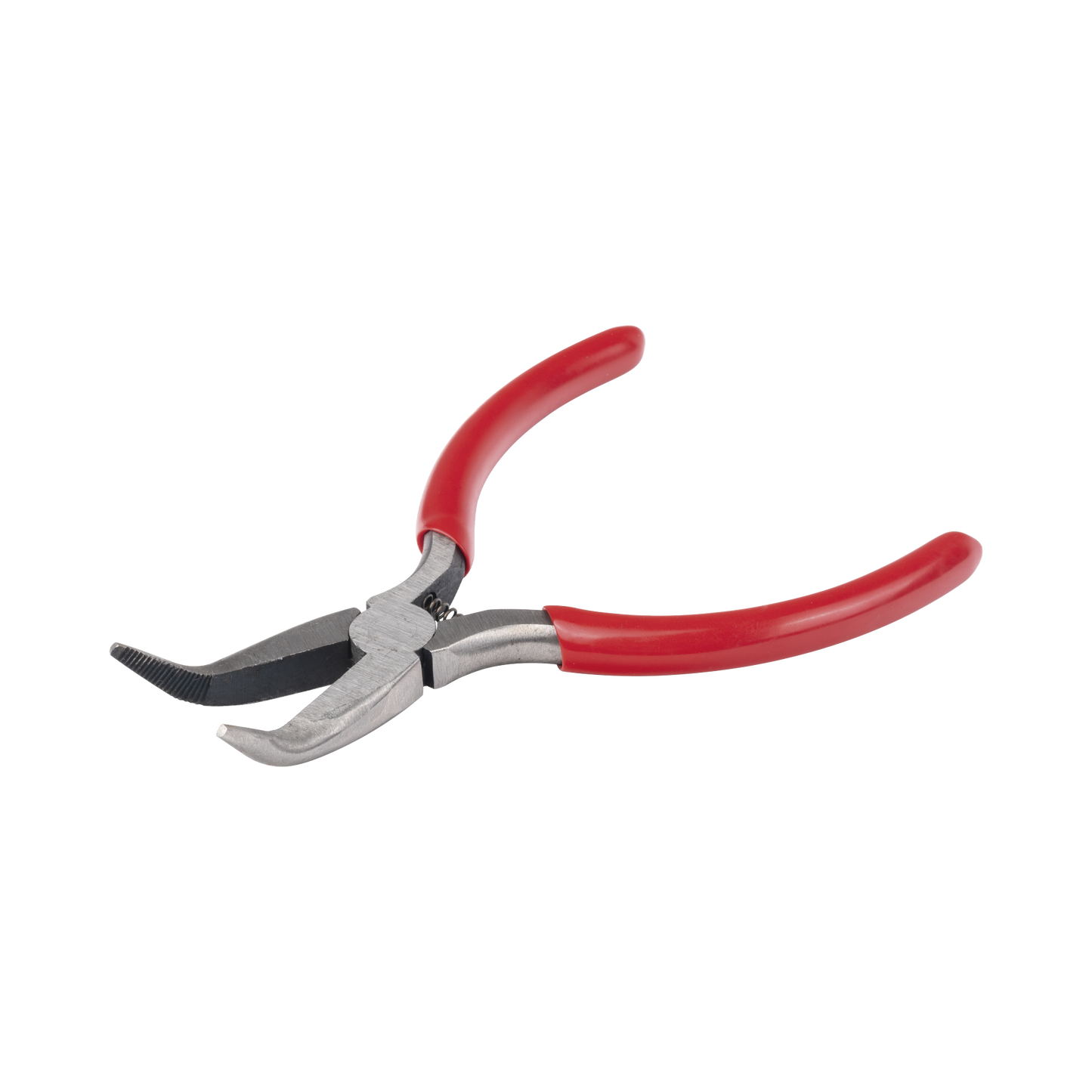 Pinza punta Curveada de 5” con Mango Forrado Plástico