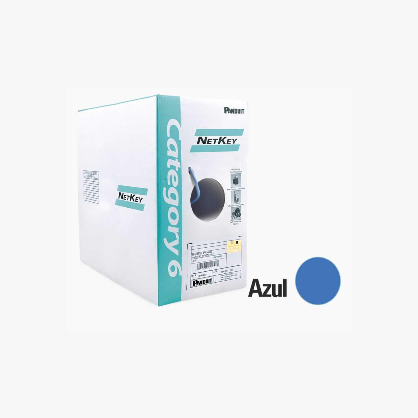 Bobina de Cable UTP 305 m. de Cobre Categoría 6 (24 AWG)