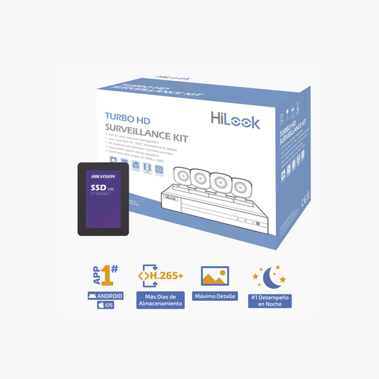 Kit TurboHD 1080p + SSD 1 TB 4 Cámaras DVR 4 Canales