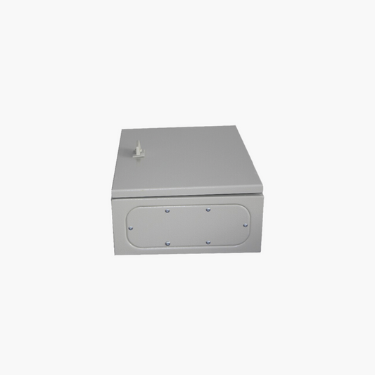 Gabinete de Acero IP66 Uso en Intemperie (300 x 400 x 200 mm) con Placa Trasera Interior de Metal y Compuerta Inferior Atornillable (Incluye Chapa y Llave T).