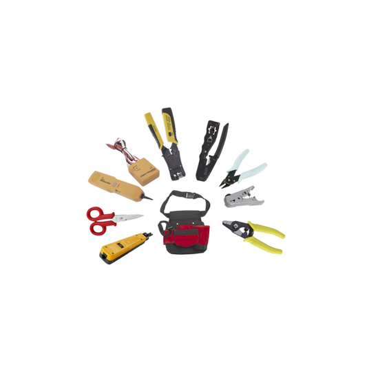 Juego de 9 Herramientas para Instalador de Redes. Incluye bolsa de viaje