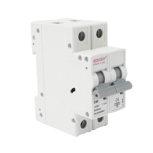 Protección Térmica 2P, 40A, Corriente Alterna 400 Vca para Aplicación Fotovoltaica Montaje Riel DIN