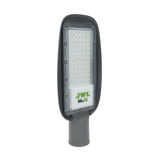 Luminaria LED de 50 W/ 100 - 265 V CA ~50/60 Hz / Fotocelda / Color Blanco/ Dimensiones 160 x 390 x 78 mm / Ángulo de Luz 135°