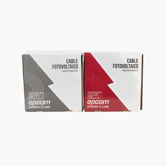 Kit de 2 rollos de 100 metros de cable fotovoltaico de cobre, rojo y negro, calibre 10 AWG